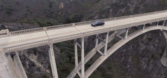 Digital lead generation car on bridge